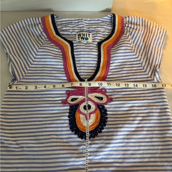 Anthropologie Whit Colorful Embroidered Blouse US XS - Picture 12 of 13